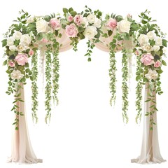 Set of beautiful wedding flower arches, cut out