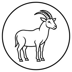 Goat Icon Captivating Circle Drawing for Your Design Needs