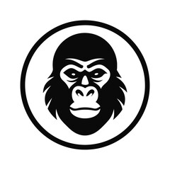 Create Stunning Gorilla Head Icon Vector Art in Circular Frame