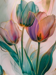 Growing tulips flowers