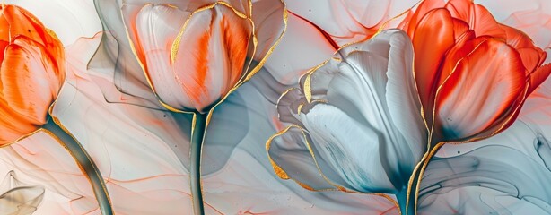 Growing tulips flowers
