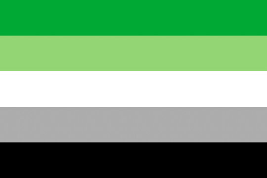 Illustration of the Aromantic Pride Flag. Symbol of sexual minorities
