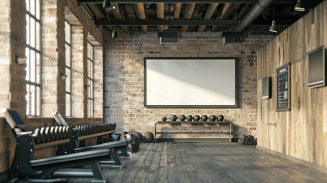 Gym Fitness Class Schedule Display Mockup, Group Activity Motivation, AI Created - Powered by Adobe