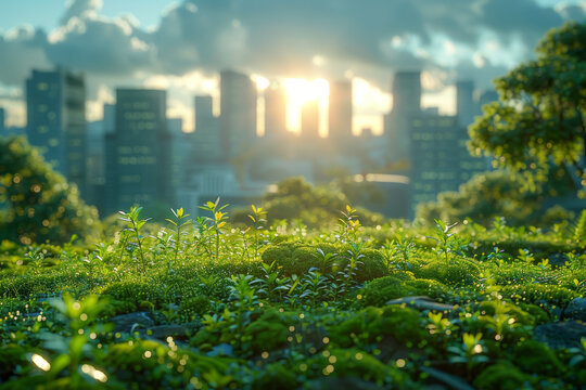 A green energy startup revolutionizing the renewable energy sector with sustainable solutions. Concept of green entrepreneurship. Generative Ai.