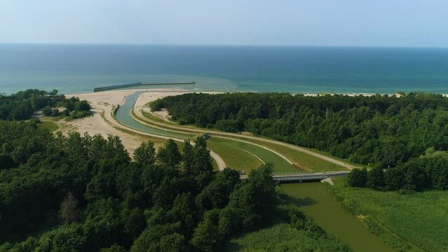 Beautiful Canal Jamno Kanal Mielno Aerial View Poland