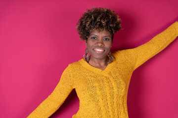 Woman Wearing Yellow Sweater and Pink Scarf