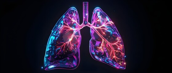 A close up of a human lung with red and blue veins. ai generative
 - obrazy, fototapety, plakaty