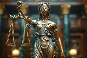 Fototapeta premium A fundamental principle being upheld in a legal proceeding, showcasing the importance of justice and fairness. Concept of legal integrity. Generative Ai.