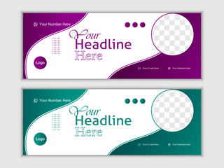 Modern business solution facebook cover design and corporate web banner template