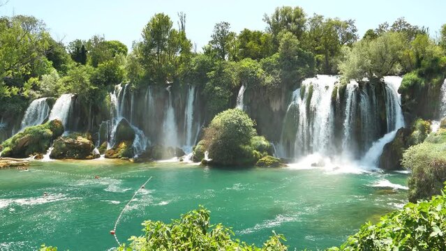 kravica waterfall natural wonder in bosnia and herzegovina 4K 