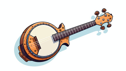 Banjo doodle Vector illustration isolated on white background