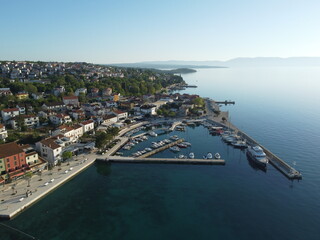 Njivice on island Krk, Croatia from above