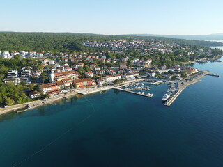 Njivice on island Krk, Croatia from above