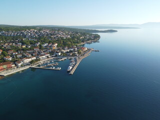 Njivice on island Krk, Croatia from above