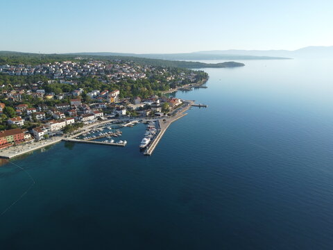 Njivice on island Krk, Croatia from above
