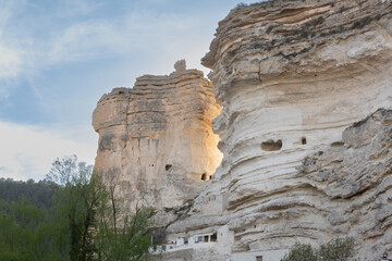 Alcalá del Júcar, is located on a rock formed by the gorge of the Júcar River, cave houses roman...