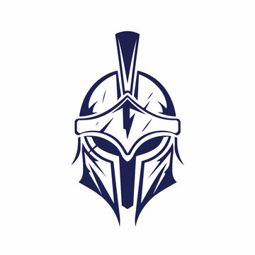 Spartan helmet in cartoon, doodle style. Image for t-shirt, web, mobile apps and ui. Isolated 2d vector illustration in logo, icon, sketch style, Eps 10. AI Generative