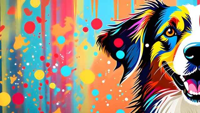 Abstract image of a dog on colorful background