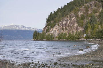 Porteau Cove Provincial Park during a winter season in British Columbia, Canada