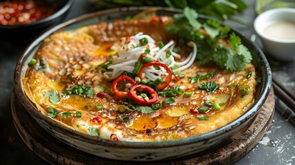 Vietnamese Banh Xeo Crepe: A Symphony of Flavors. Concept Vietnamese cuisine, Banh Xeo, Crepe Recipes