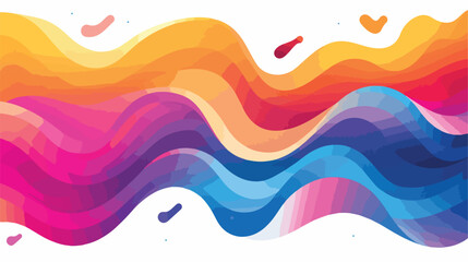 Abstract wave Multicolored Background flat vector 