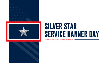 Happy National Silver Star Service Banner Day Background Vector Illustration