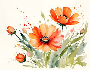 Vibrant floral watercolors - hand-painted petals.