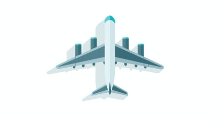 Airplane symbol flat vector isolated on white background