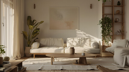 Minimalist Living Room: Neutral Color Palette and Scandinavian Furniture