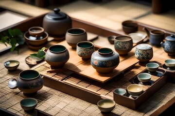 tea set on a table