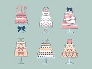 illustration of wedding cakes