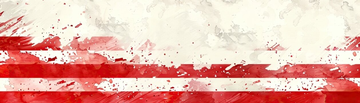 Grungy abstract patriotic background with red and white stripes, soft tones, fine details, high resolution, high detail, 32K Ultra HD, copyspace, watercolor hand drawn