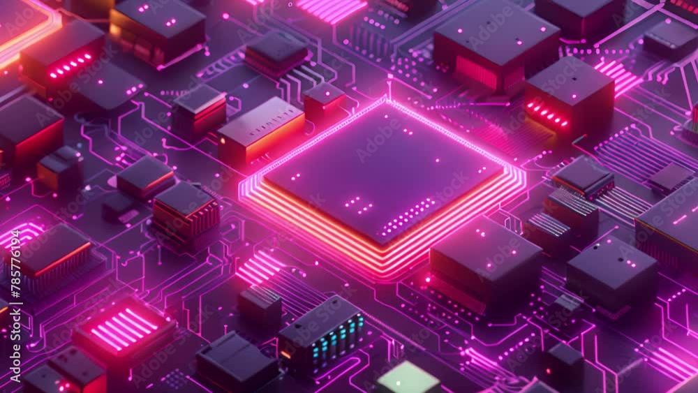 Poster Close Up of a Computer Circuit Board