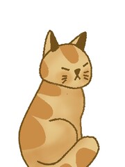 cute orange cat. Vector illustration for postcard, banner, web, design, art.