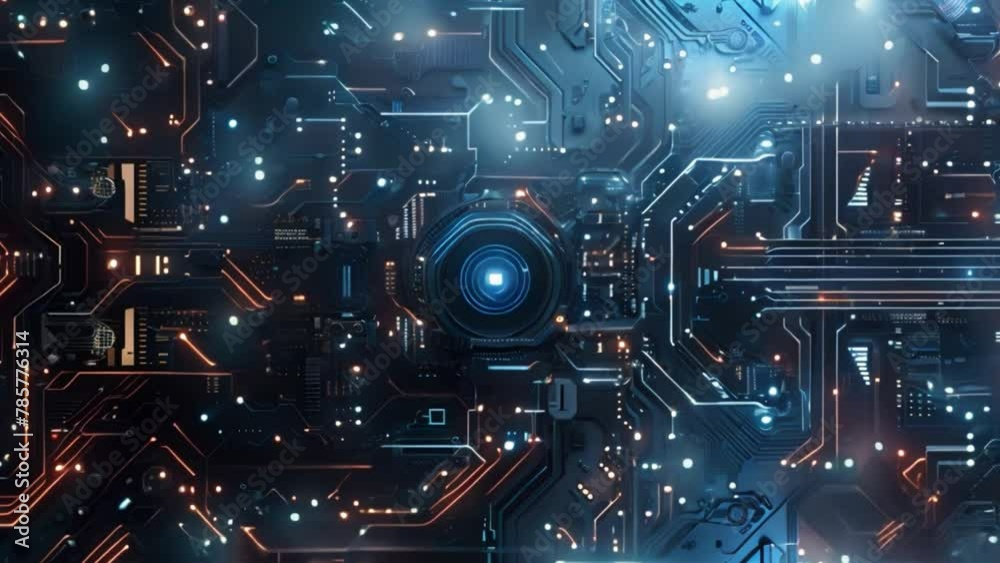 Poster Close Up of Computer Circuit Board