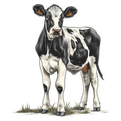 Fototapeta premium Eid al-Adha card template: Poster design featuring a cartoon cow, decorated with Islamic motifs, celebrating the Muslim holiday with an illıstration style