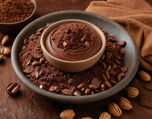 Chocolate and Cocoa Powder in a Bowl