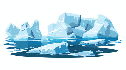 Arctic landscape with iceberg in ocean or sea.