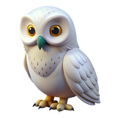Obraz premium 3d Snowy owl isolated on transparent background