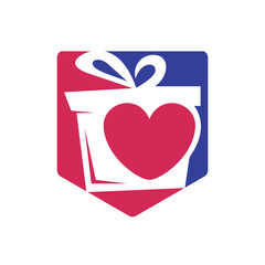 Love gift icon vector logo design template.