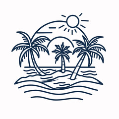 Fototapeta na wymiar Tropical Retreat in cartoon, doodle style. Image for t-shirt, web, mobile apps and ui. Isolated 2d vector illustration in logo, icon, sketch style, Eps 10. AI Generative