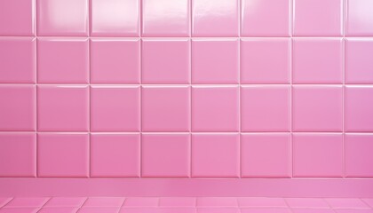 pink tile room with wall and floor