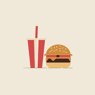 Fast food in cartoon, doodle style. Image for t-shirt, web, mobile apps and ui. Isolated 2d vector illustration in logo, icon, sketch style, Eps 10. AI Generative