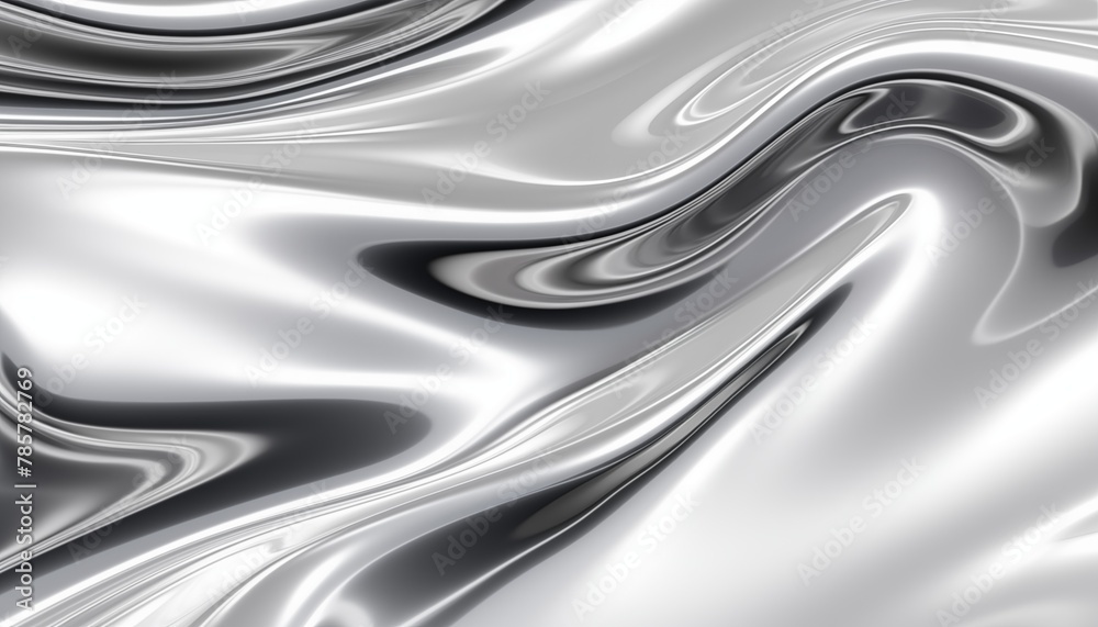 Wall mural abstract silver background of metal with wave