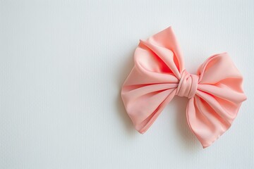 Light pink ribbon on white background