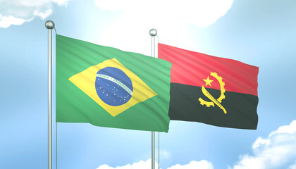 Brazil and Angola Flag Together A Concept of Relations