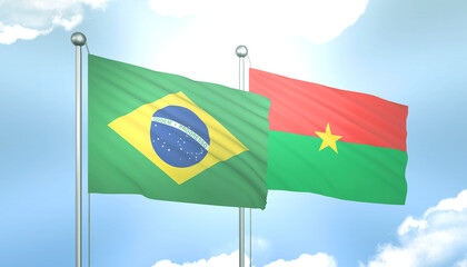 Brazil and Burkina Faso Flag Together A Concept of Relations