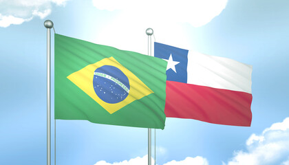 Brazil and Chile Flag Together A Concept of Relations