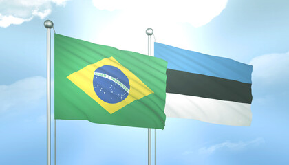 Brazil and Estonia Flag Together A Concept of Relations