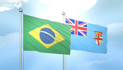 Brazil and Fiji Flag Together A Concept of Relations